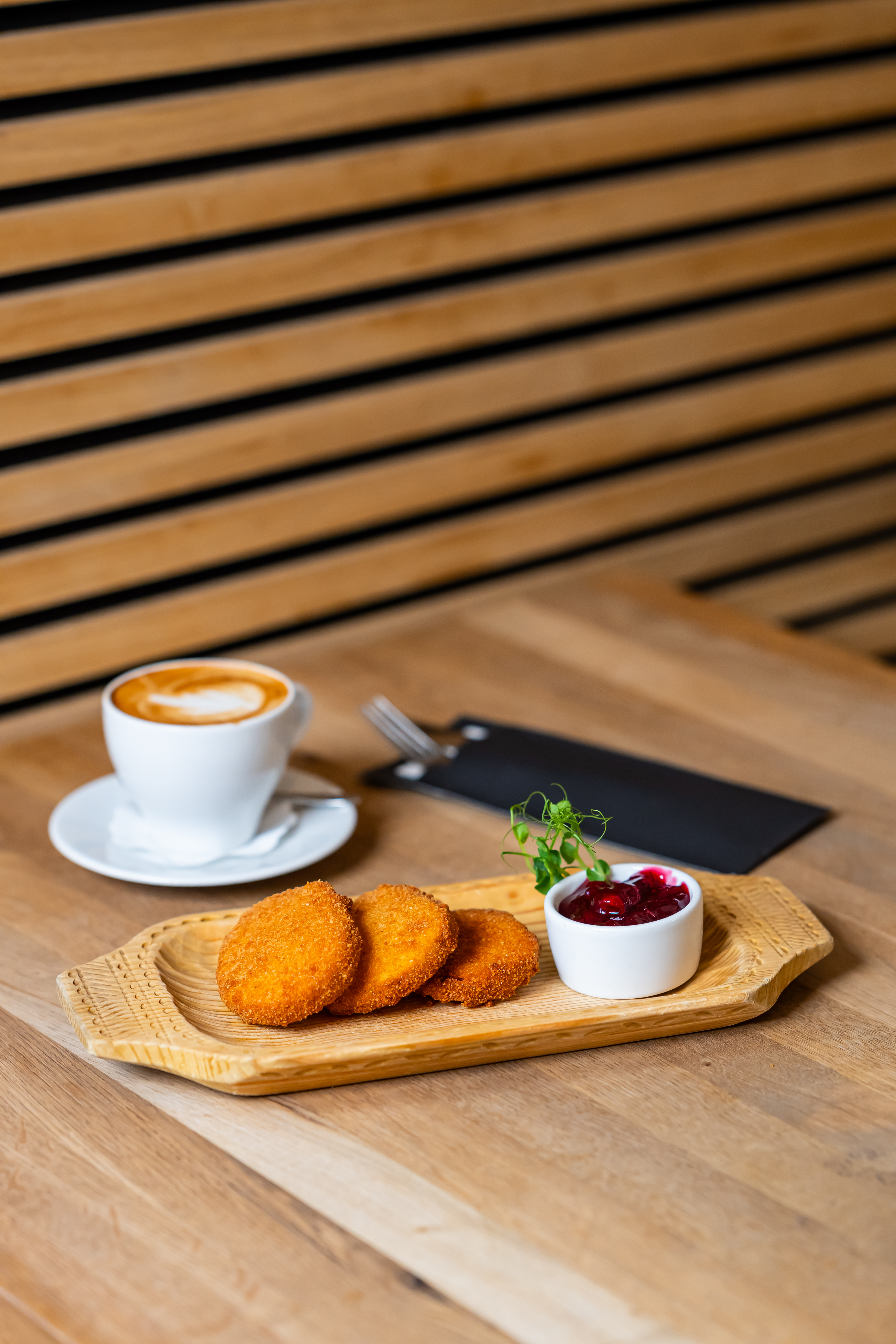 Highlander cheese breaded with cranberries