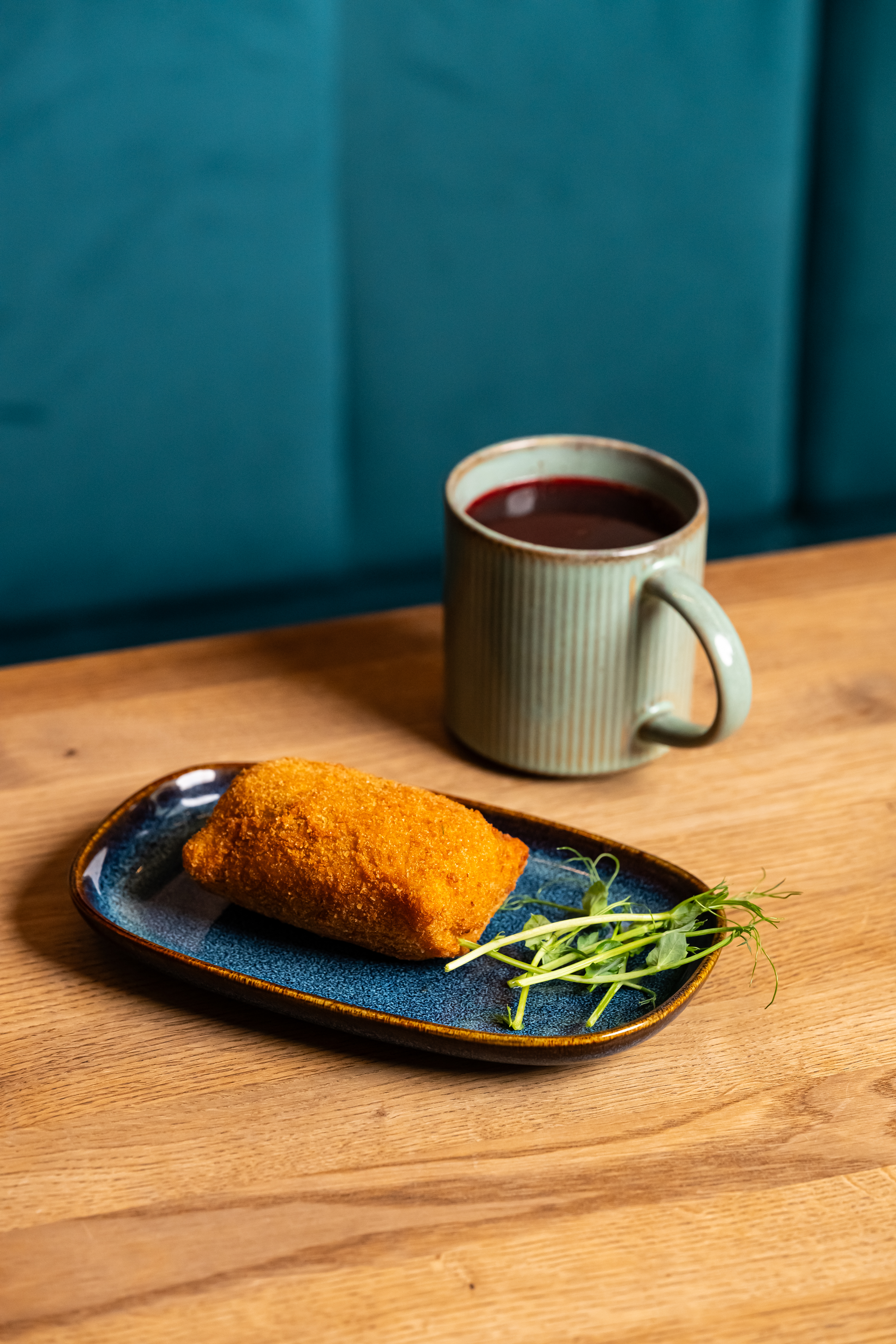 Beet broth with croquette